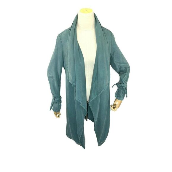 MAX JEANS Womens Mid Length Duster Jacket Tie Waist Size XS Open Front NEW - Picture 4 of 11
